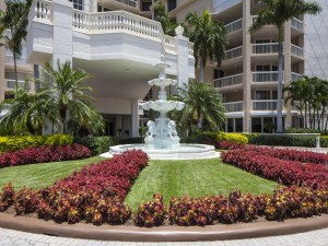 Fountain in front of the Brittany in Naples, FL