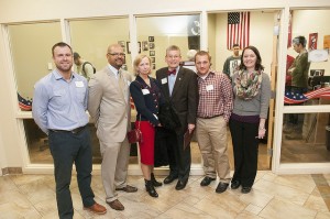 Josh Pauer, Student, Augsburg College; Paul Peel '12, U.S. Bank; Jennie Carlson, U.S. Bank; Paul Pribbenow, President, Augsburg College; Keenan O'Neill, Student, Augsburg College; Ann Garvey, Vice President of Student Affairs, Augsburg College.