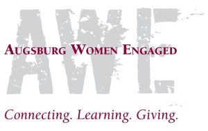 Logo: Augsburg Women Engaged (AWE) - Connecting. Learning. Giving.