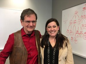 Larry Crockett with former student Amy Bowar Mellinger