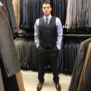 Walker shopping for interview clothes