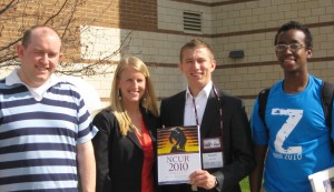 D. Stephen Drott, Caroline Bredal, Christopher Purcell and Khalid Adam at the National Conference for Undergraduate Research (NCUR-2010) at the University of Montana, Missoula, MT.