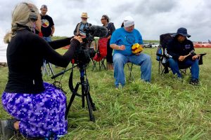 Director with Water Protectors