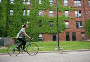 Student Riding Bike