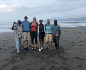 The Augsburg group including Mark Johnson '75 and two locals who helped translate.