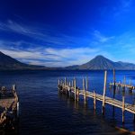 lake with mountain view guatemala