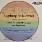 Pride Award for CGEE on rainbow paper
