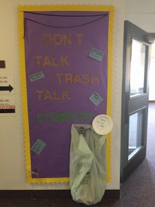 Compost Board Andreson Hall "Don't Talk Trash"