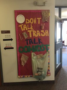 Compost Board Anderson Hall 3rd Floor "Don't talk trash"