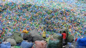 plastic bottles piled up