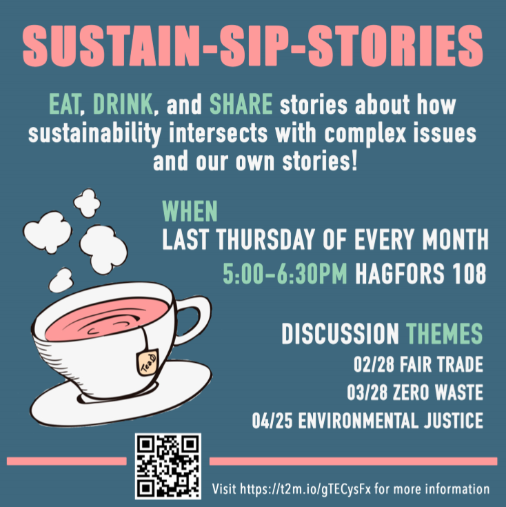 Sip-Sustain-Stories event poster