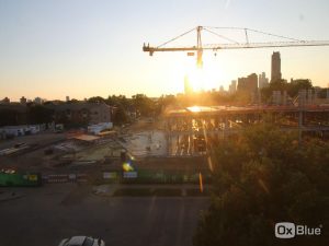 Hagfors Center construction site at sunset, Sunday, August 28, 2016.