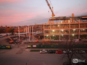 The Hagfors Center construction site at dawn on Monday, November 7.