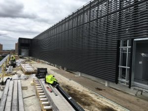 Louver installation on the rooftop mechanical area