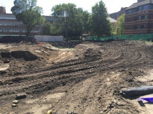 Excavation work on the storm water basin