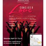 Image of the Spring Masterworks Chorale concert poster. Text/details are listed next to it