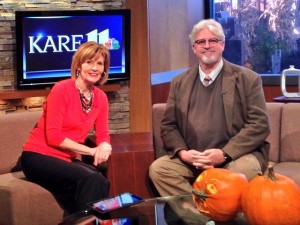 Augsburg Professor Phil Adamo on set with Diana Pierce at KARE 11.