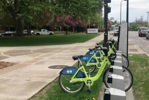 Nice Ride bike station on Riverside Ave.