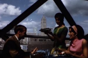 In the 1960s, young couples enjoyed going out to eat meals at restaurants.