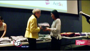 Augsburg University Dean of Students Sarah Griesse with an Act Six scholar.