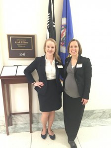 Megan McGovern '15 and Professor Jenny Kluznik in Washington, D.C.