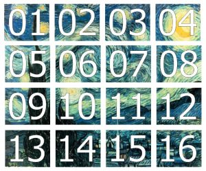 Moodle Grid for a 16-Week Semester, with Van Gogh’s “Starry Night” as background.