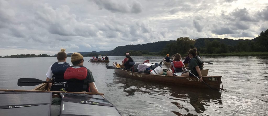 Canoes on the Mississippi River