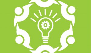 Other Communities Icon_ human symbols standing in a circle embracing a lightbulb