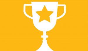 Manage and Lead Change icon_an award cup with a star in the middle