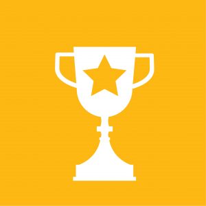 Manage and Lead Change icon_an award cup with a star in the middle