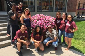 Student leaders in front of the Christensen Center.