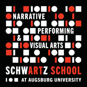 ogo with geometric patterns and text for Schwartz School at Augsburg University.