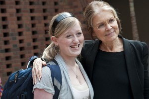 Gloria Steinem with student