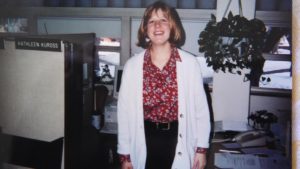 Kuross in her early work setting in the Science building