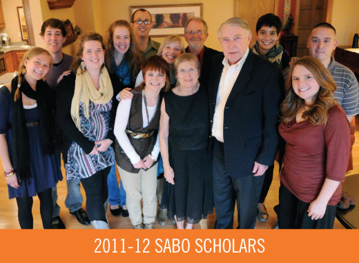 TakesanAuggie 2011-12 Sabo Scholars stand with Martin and Sylvia Sabo