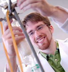 Brian Krohn in a lab