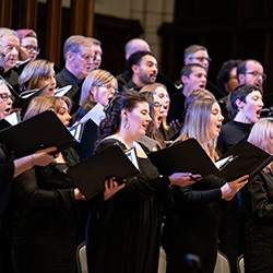 A choir singing at Advent Vespers