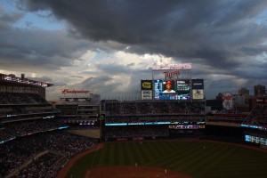 View of clouds above Target field