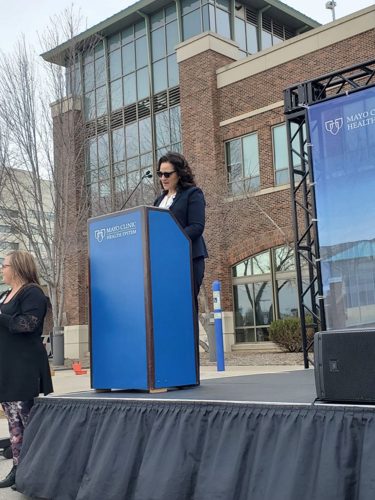 Lisa Archer speaking to event attendees