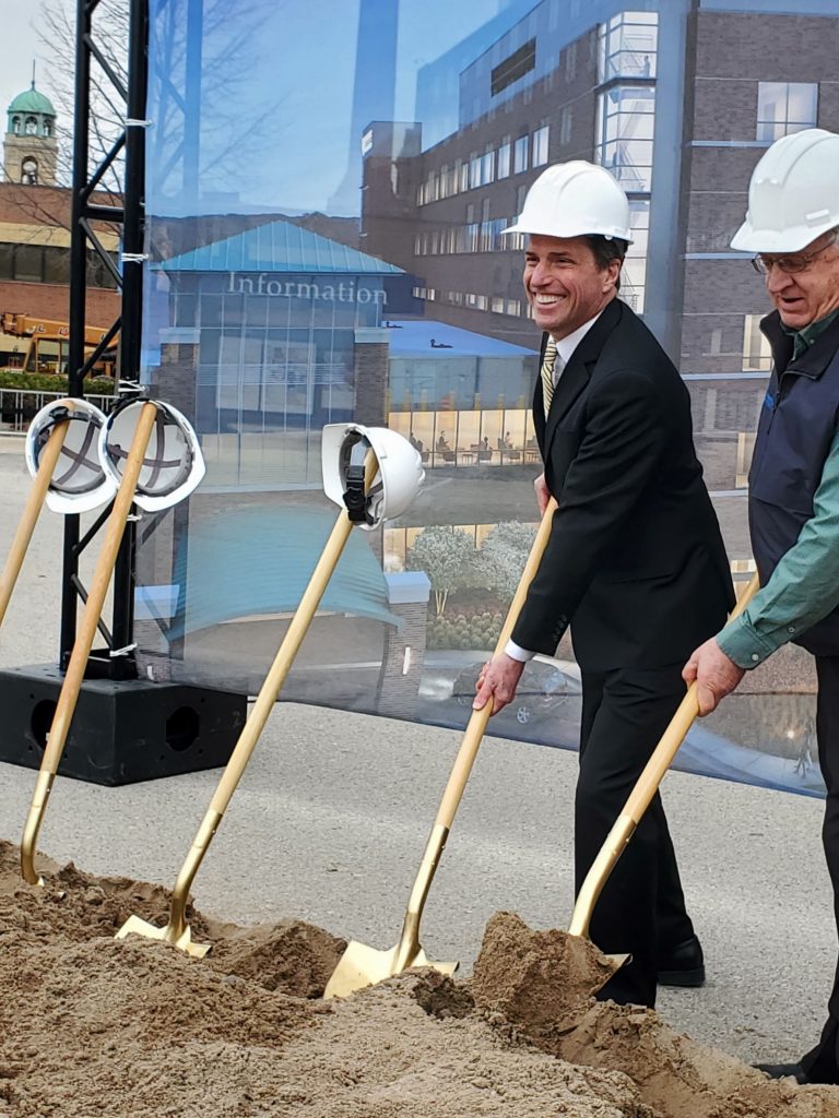 Paul Mueller making the inaugural dig