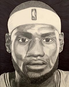 Pencil drawing of NBA player