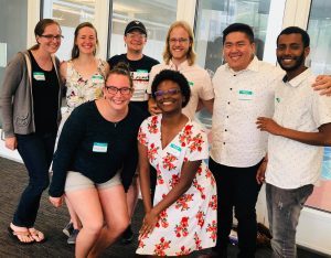 Photo of Innovation Coaches Top row (left to right): Lindsay Boehmer, Emily Kindelspire, Mason Mennenga, Baird Linke, Tim Thao, Asefa Melka Wakjira Bottom row (left to right): Amanda Vetsch, Michelé Crowder