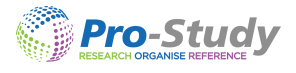 Pro-Study Logo that says "Research Organize Reference"