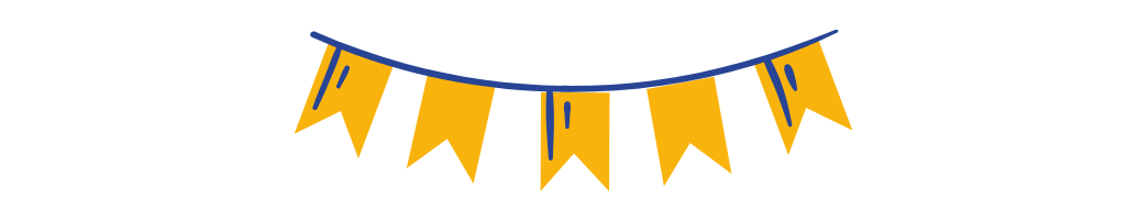 Graphic of a yellow and blue flag banner.