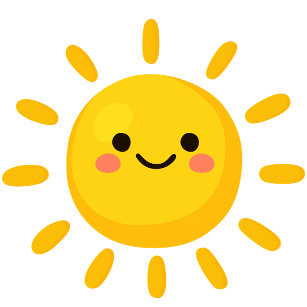 Graphic of a sun smiling 