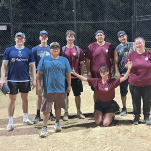 StepUP softball team on a softball field