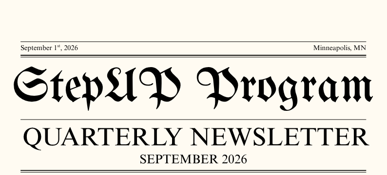 StepUP Program Quartlu Newsletter September 2026. Welcome!