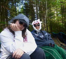 Two StepUP scholars in the middle of the woods