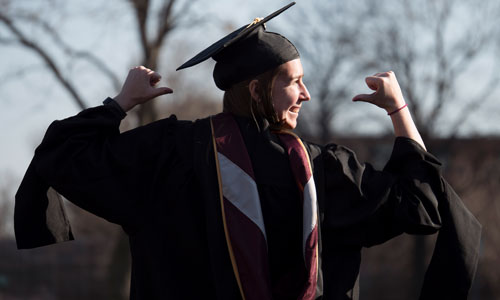 Augsburg graduate in academic regalia