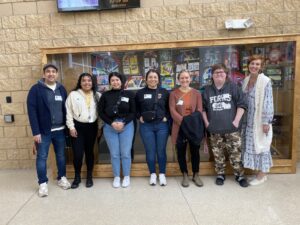 professor Sergio with a group of students visiting District 287